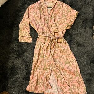 BedHead Pink and Gold Floral Robe